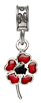 Poppy Flower Charm (with Bail)